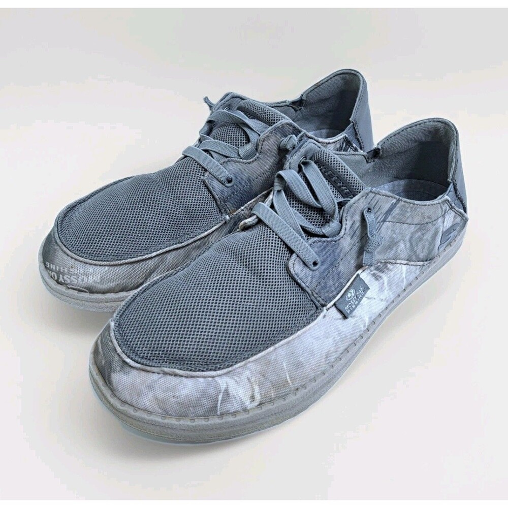 Skechers Men's 11 Mossy Oak Melson Topher Slip On Boat Shoes Camo Fishing Gray